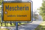 Ortsschild Mescherin